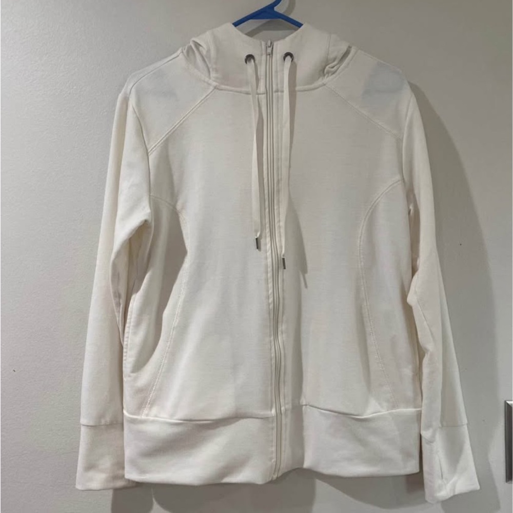 Olivia Warren Cream Classic White Zip-Up sweater